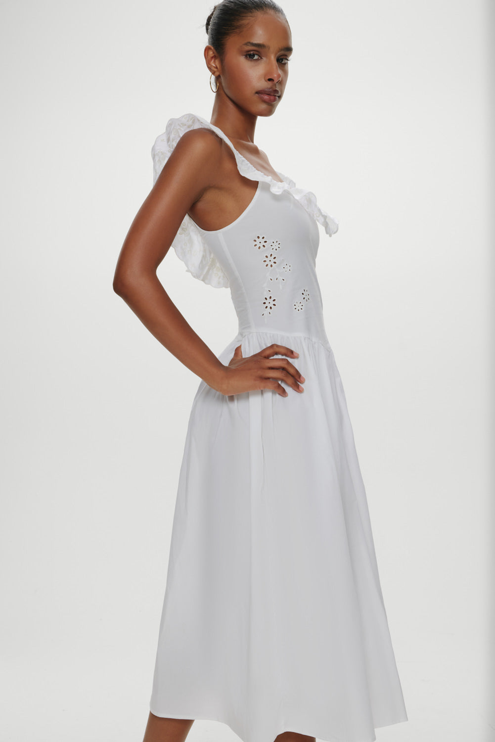 Georgia Cotton Embroidered Midi Dress  Angel's Meadow
