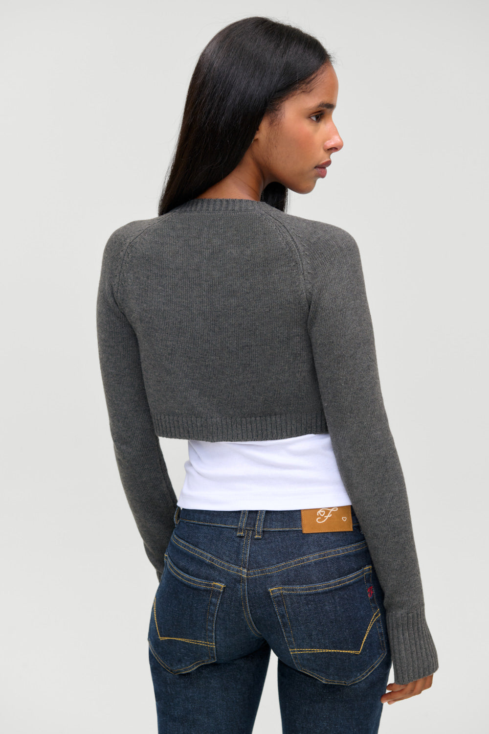 Grace Cropped Knit Cardigan  Smoky Rose