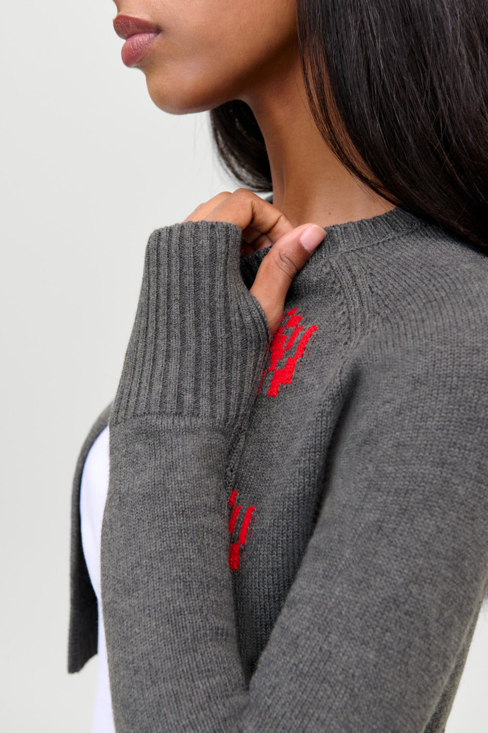 Grace Cropped Knit Cardigan  Smoky Rose