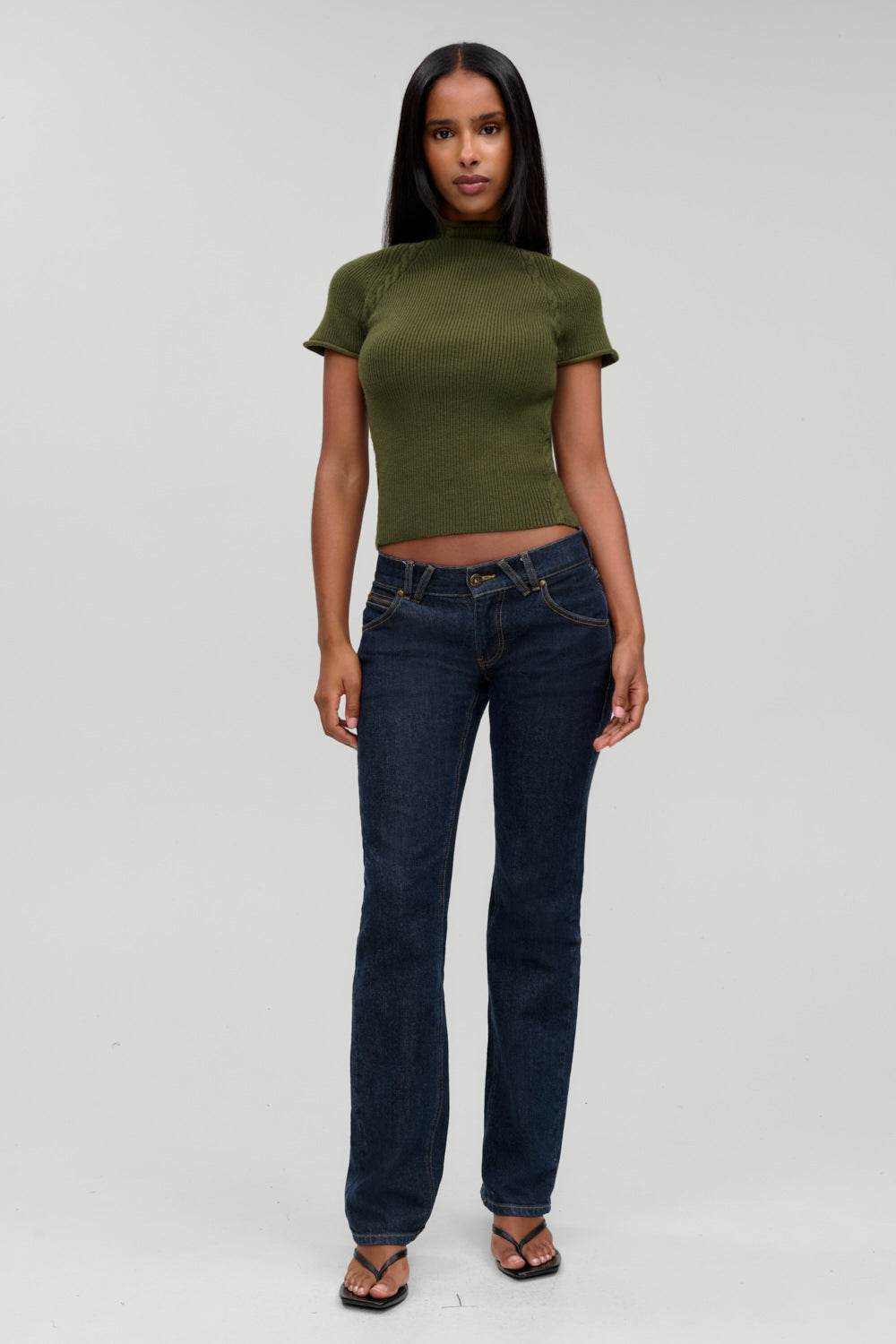 Harmony Cloud Knit Mockneck Top  Alpine