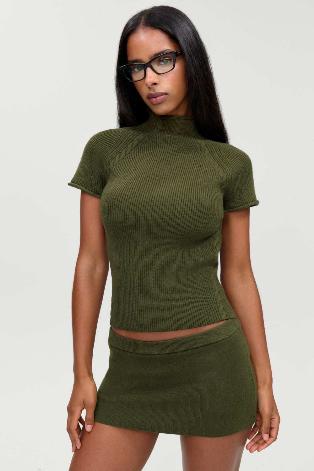 Harmony Cloud Knit Mockneck Top  Alpine