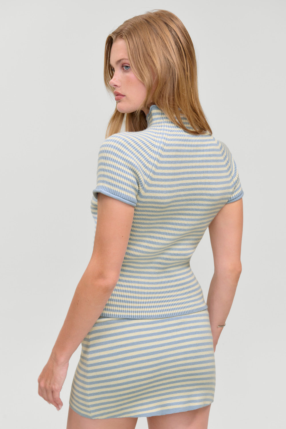 Harmony Cloud Knit Mockneck Top  Hazy Stripe