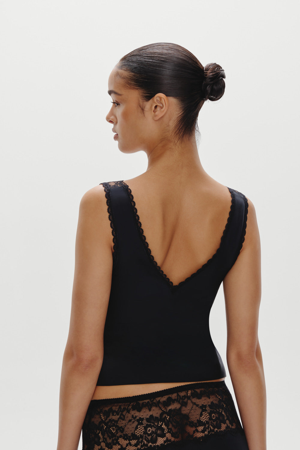 Harper Satin Top  Black