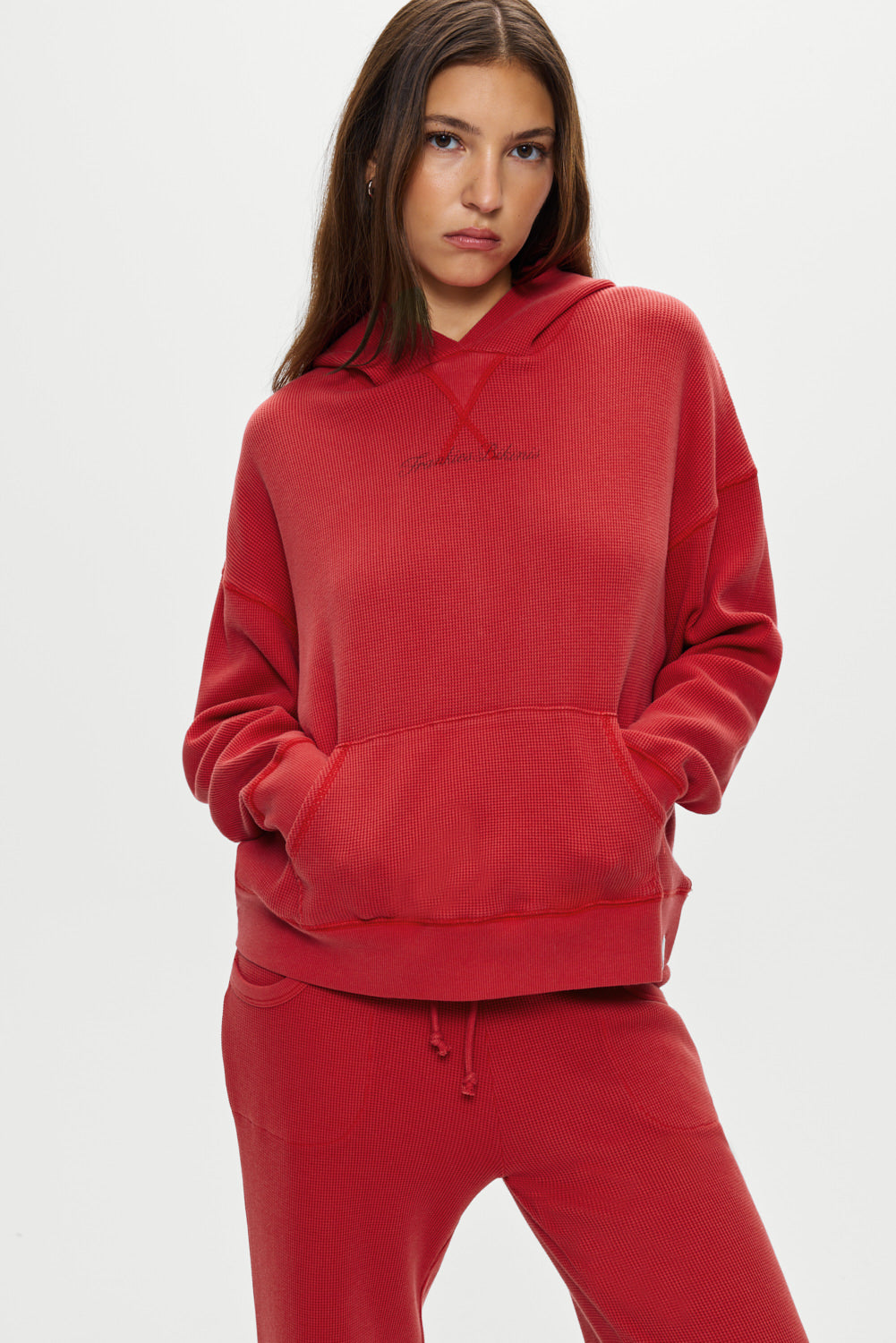 Haven Thermal Hoodie  Strawberry Red