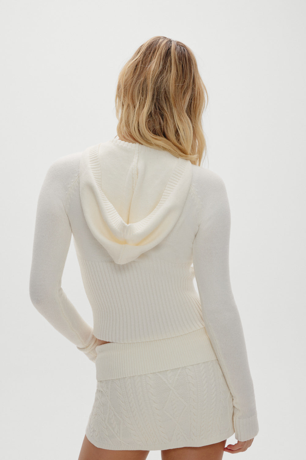 Hazel Knit Hoodie  Honeymoon
