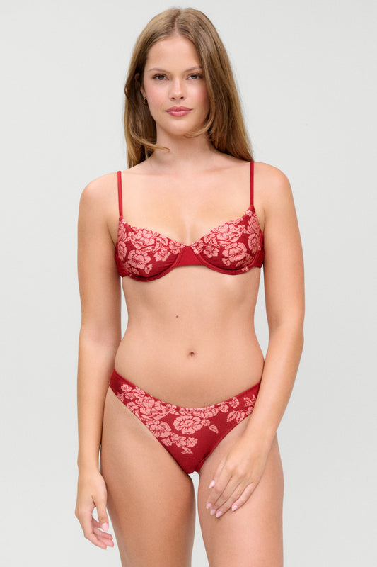 Product-Hover--Dove Satin Classic Bikini Bottom - Scarlet Rose