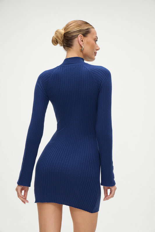 Product-Hover--Isla Long  Sleeve Mini Dress in Midnight Blue