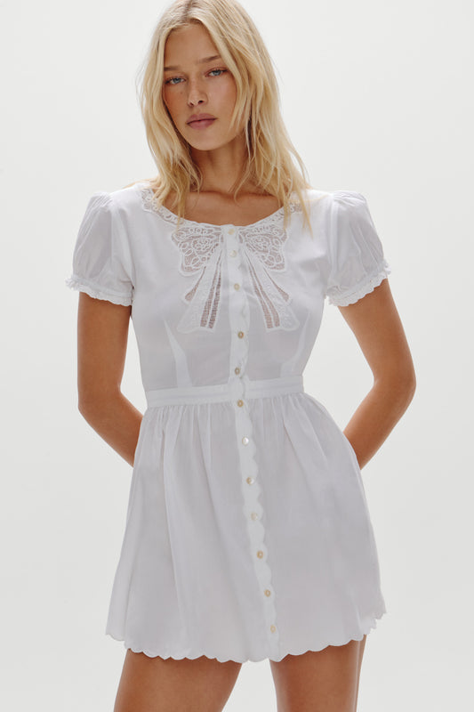 Product--Ivy Cotton Mini Dress - White