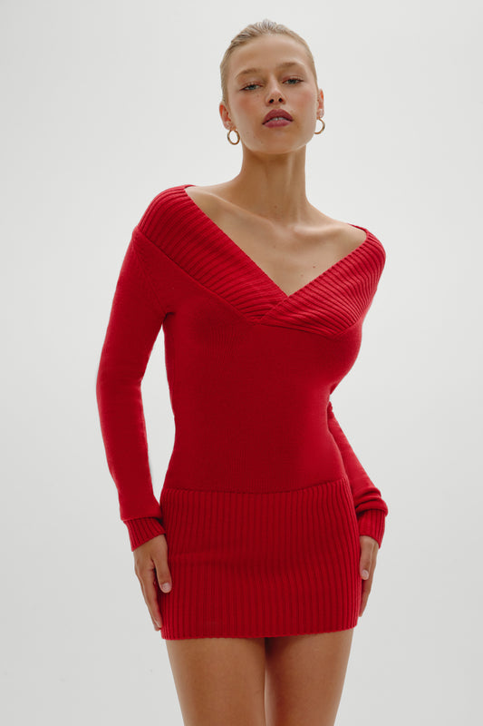 Product--Jade Long Sleeve Knit Mini Dress - Heartstrings