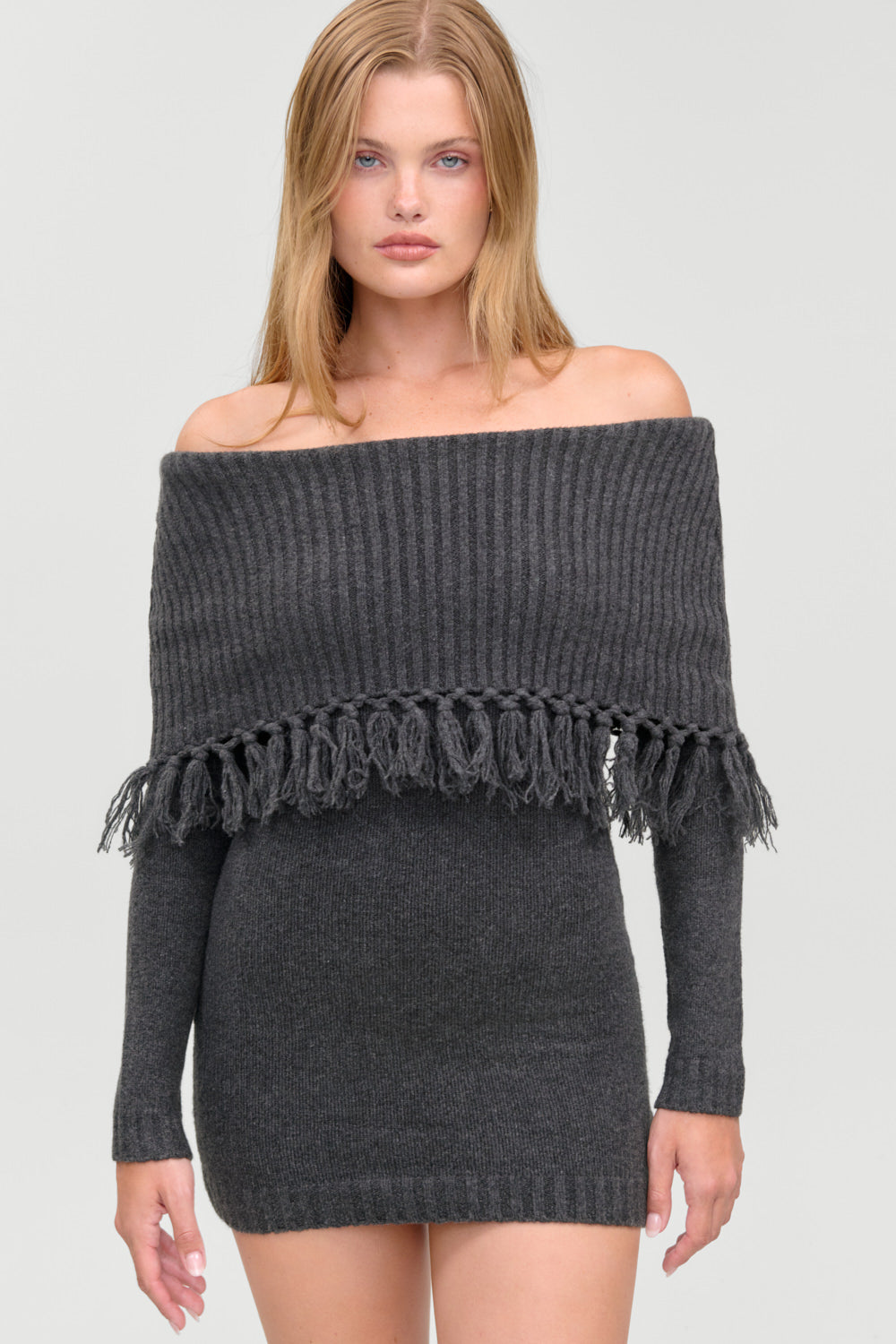 Jane Sweater Mini Dress  Winter Skies