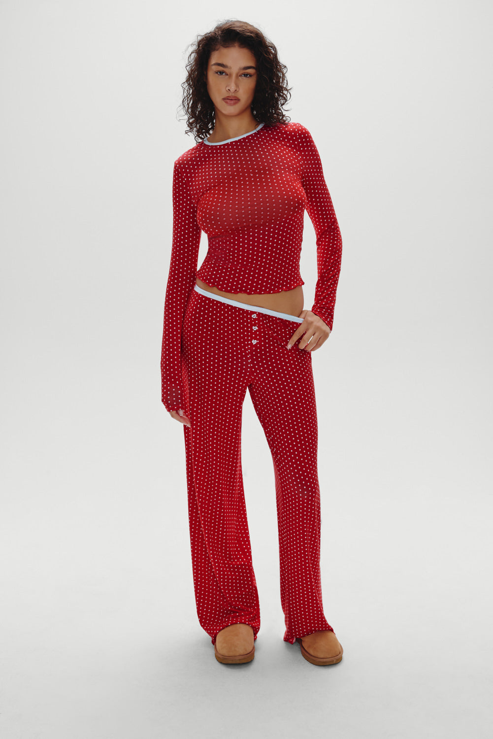 Joy Long Sleeve Sleep Shirt  Holiday Dot