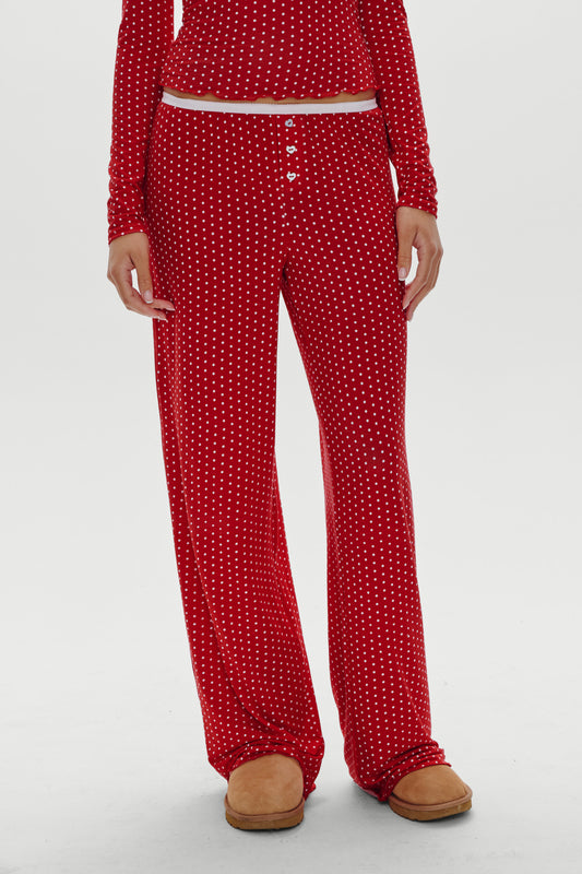 Product-Hover--Joy Sleep Pants - Holiday Dot