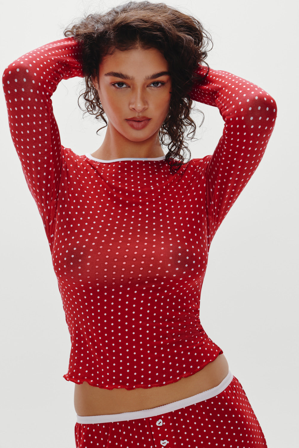 Joy Long Sleeve Sleep Shirt  Holiday Dot