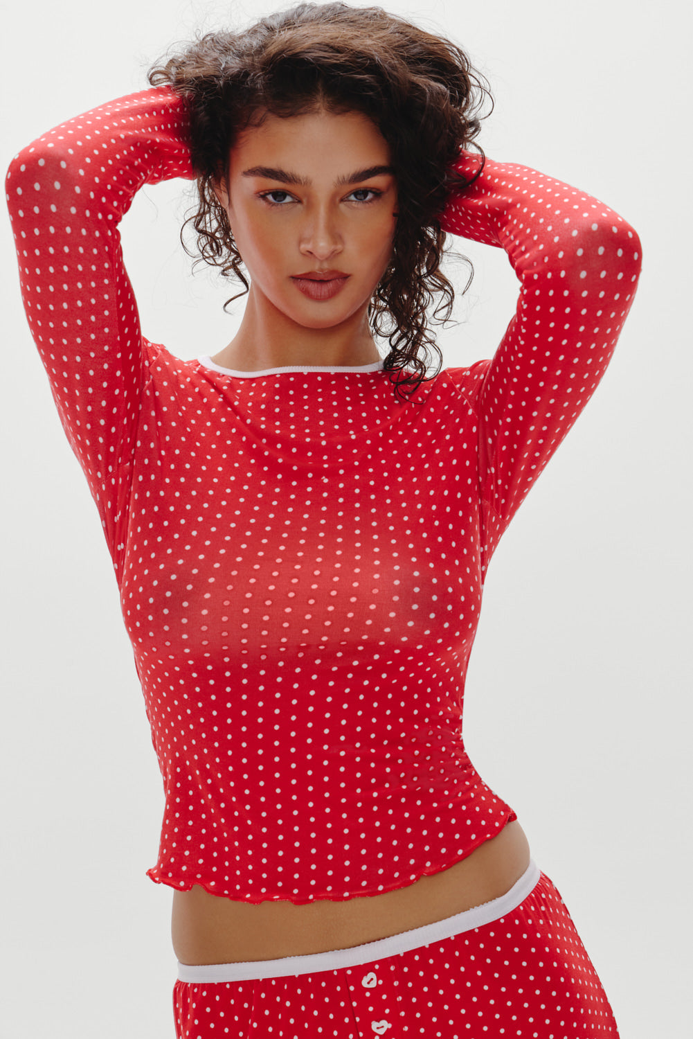 Joy Long Sleeve Sleep Shirt - Holiday Dot