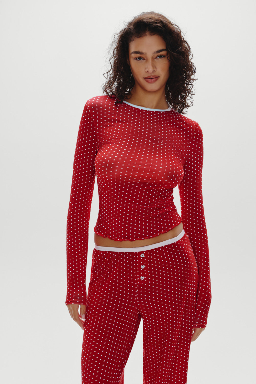 Joy Long Sleeve Sleep Shirt  Holiday Dot