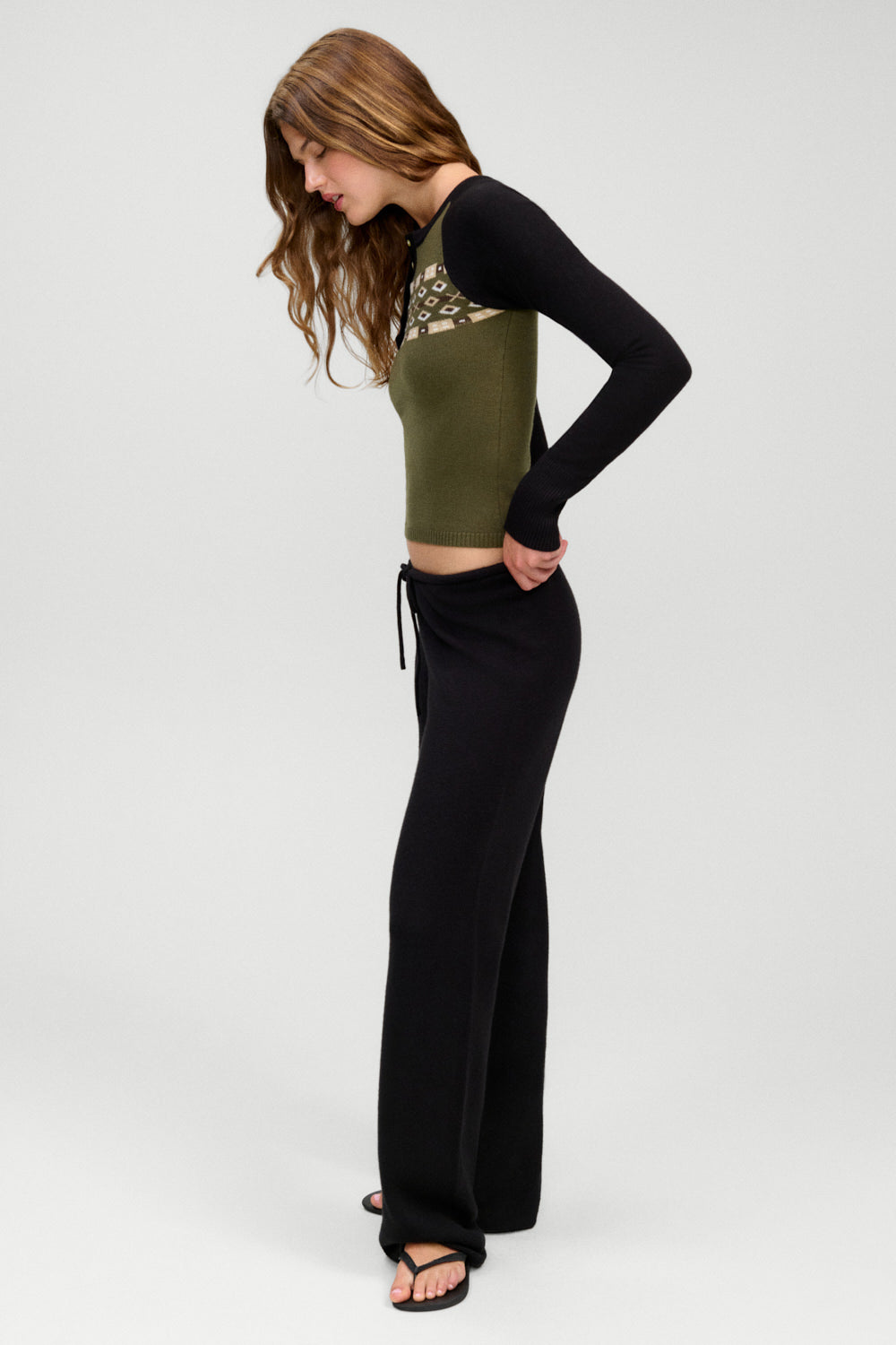 Jude Cloud Knit Lounge Pant  Black