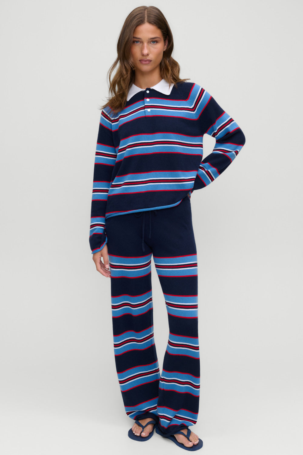 Jude Cashmere Lounge Pant  Rugby Stripe