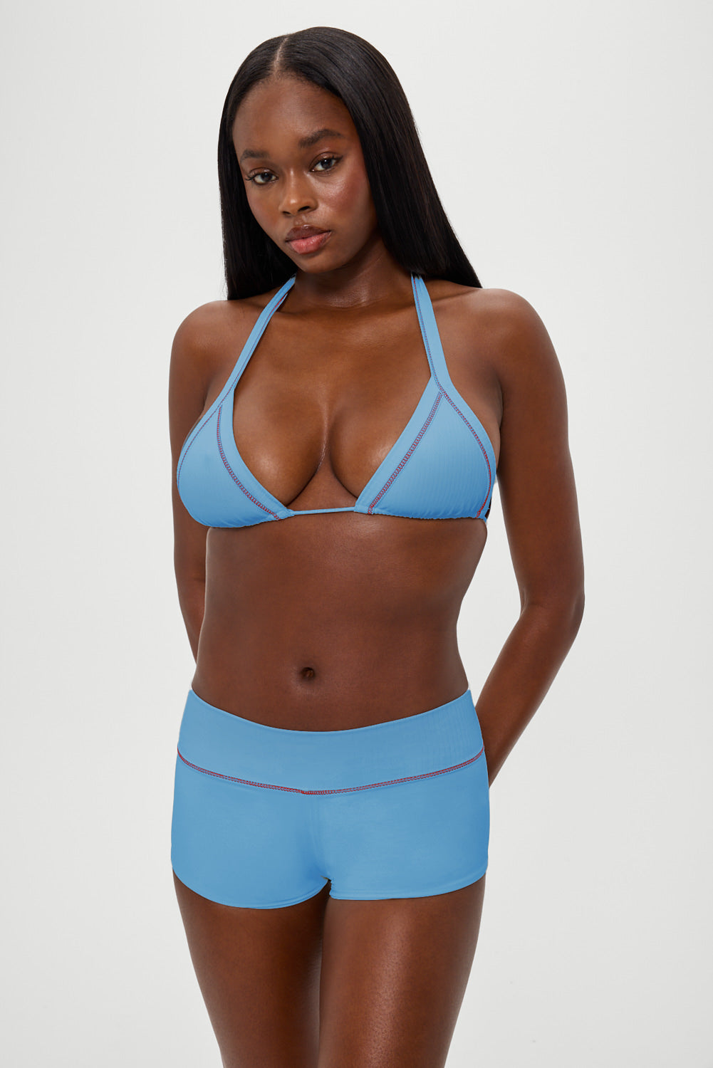 Kacey Cheeky Swim Shorts  Capri Sky