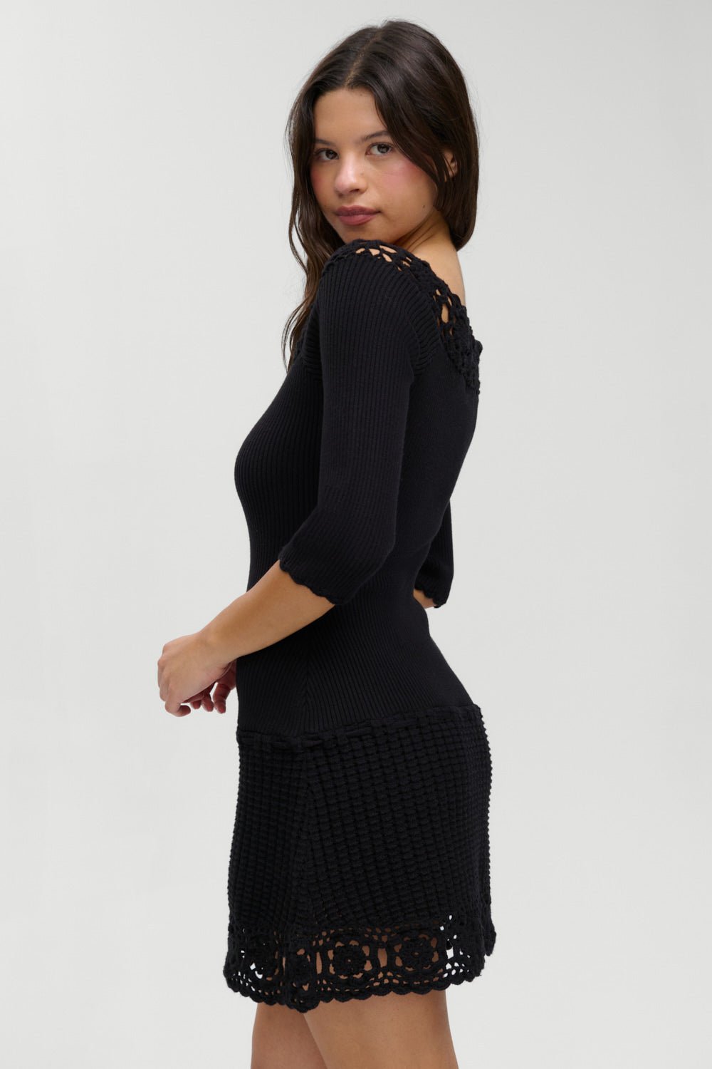 Frankies Bikinis - Kaia Crochet Knit Mini Dress