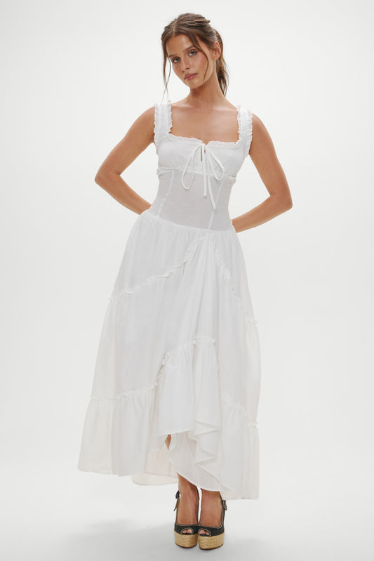 Product--Keepsake Cotton Ruffle Maxi Dress - Daisy White