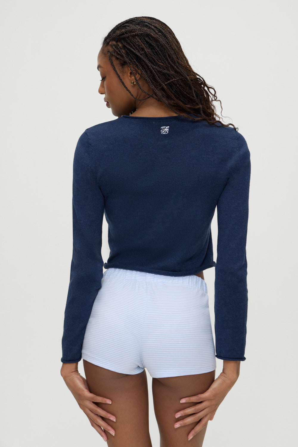 Kennedy Cotton Knit Sweater  Deep Sea Blue