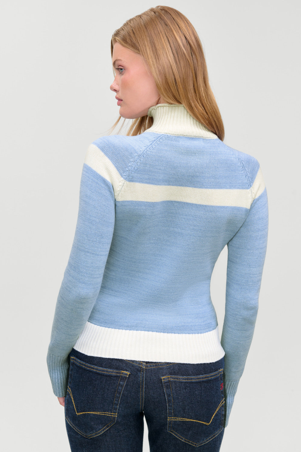 Kingston Cotton Knit Zip Up  Heavenly Blue