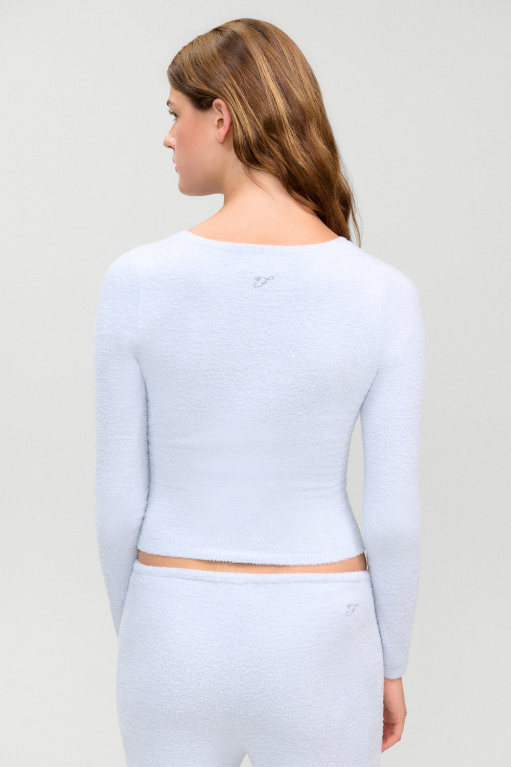 x Barefoot Dreams Kit V Neck Sweater  Ocean Mist