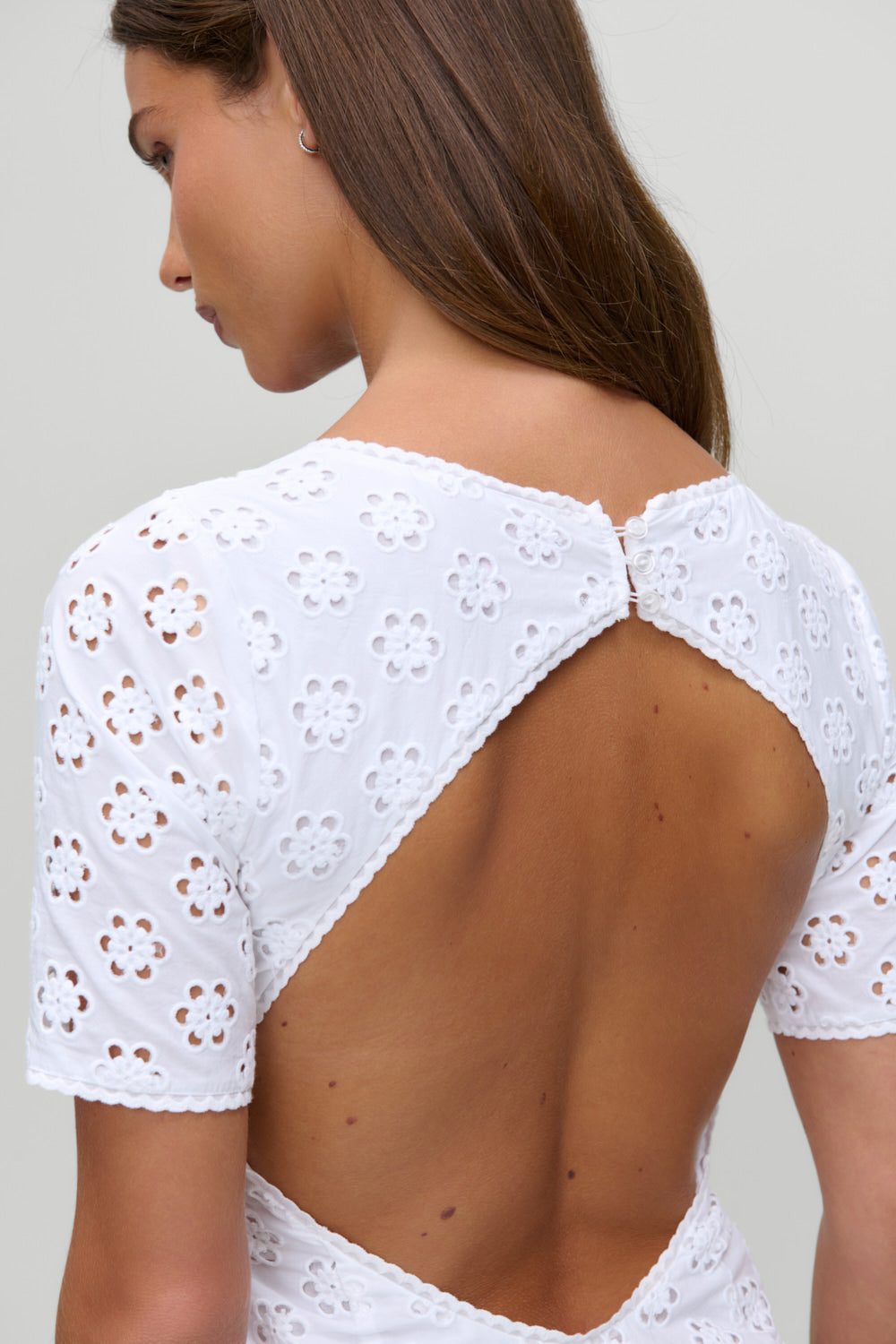 x Devon Lee Carlson Lee Eyelet Mini Dress  Fluff