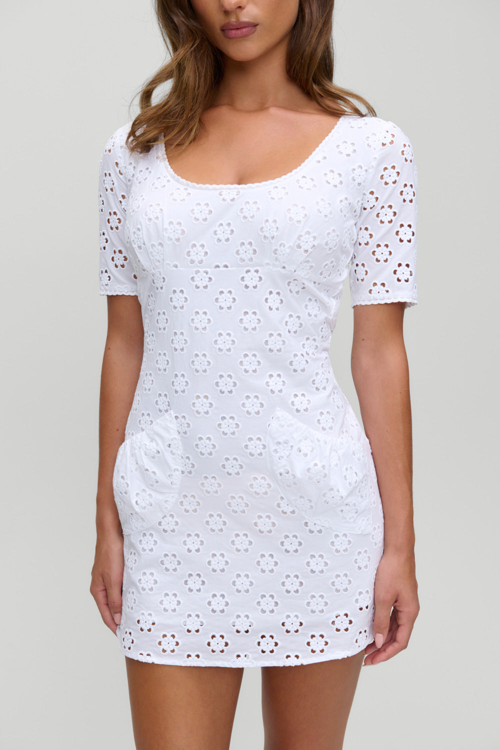 x Devon Lee Carlson Lee Eyelet Mini Dress  Fluff