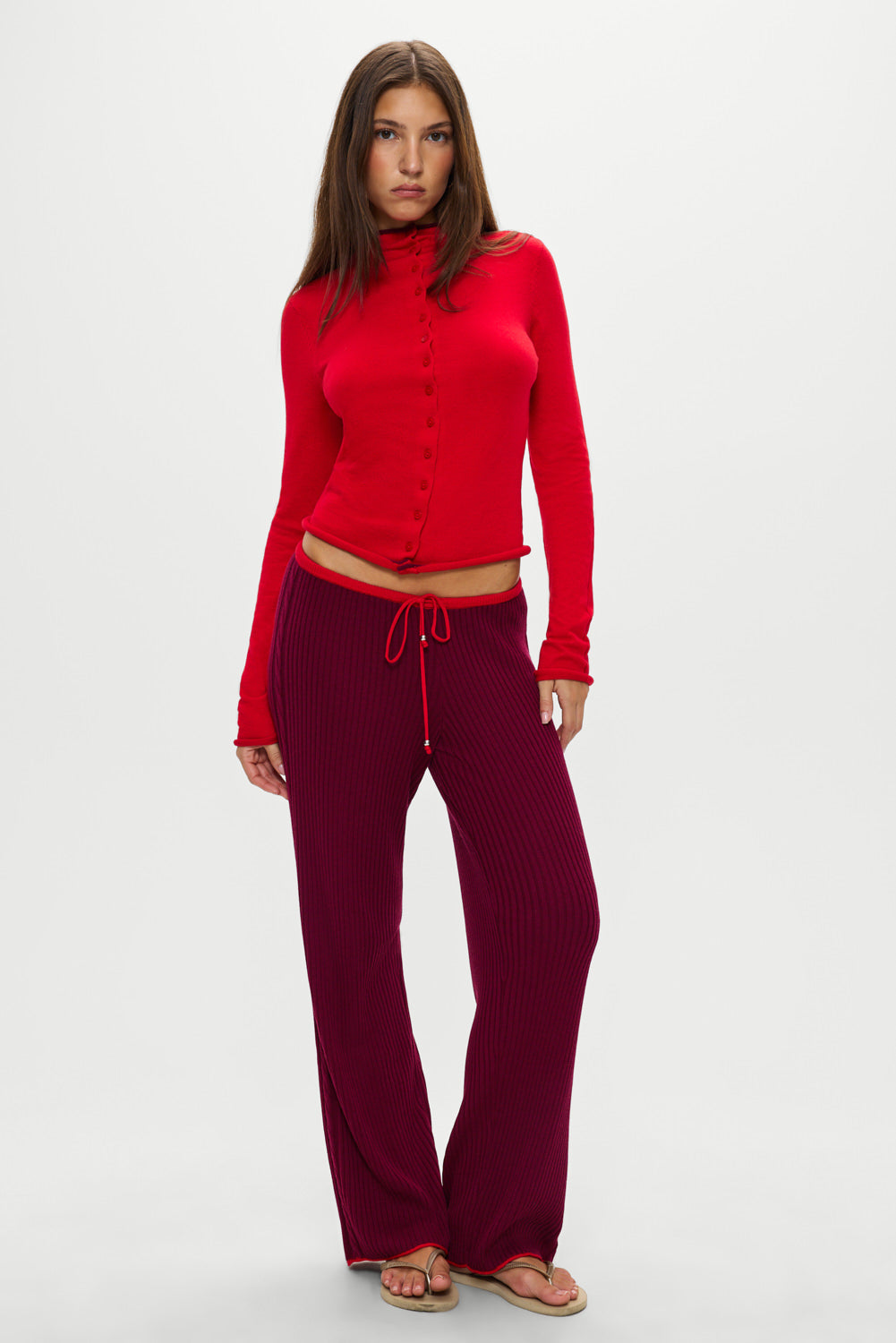Leo Knit Button Up Cardigan  Ember