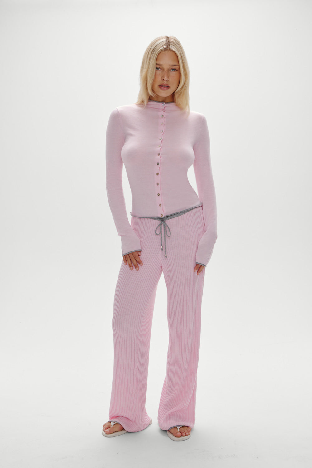 Leo Knit Button Up Cardigan  Rosette