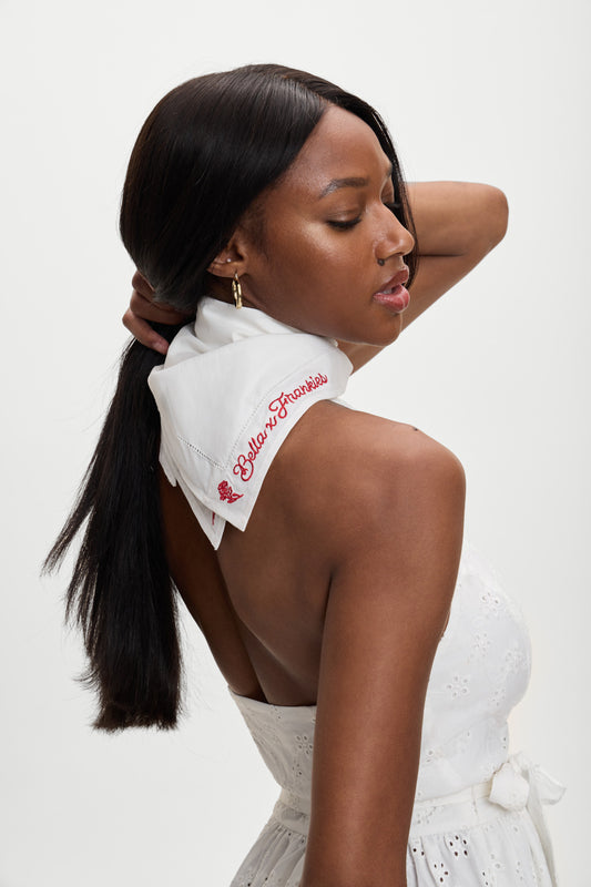 Product-Hover--BELLA HADID Little Miss Head Scarf Lone Star White