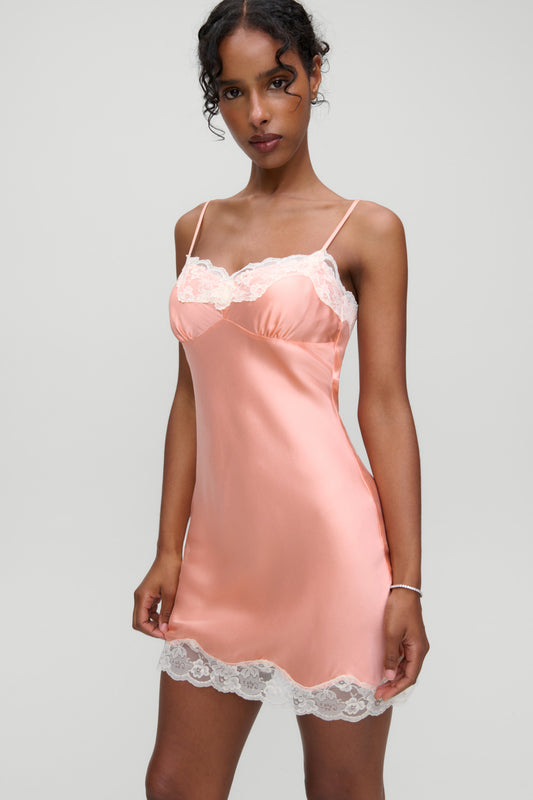 Product--x Devon Lee Carlson Liz Silk Slip Dress - Sunrise Peach