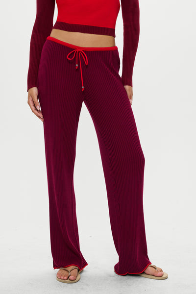 Lochlin Knit Pants - Pomegranate