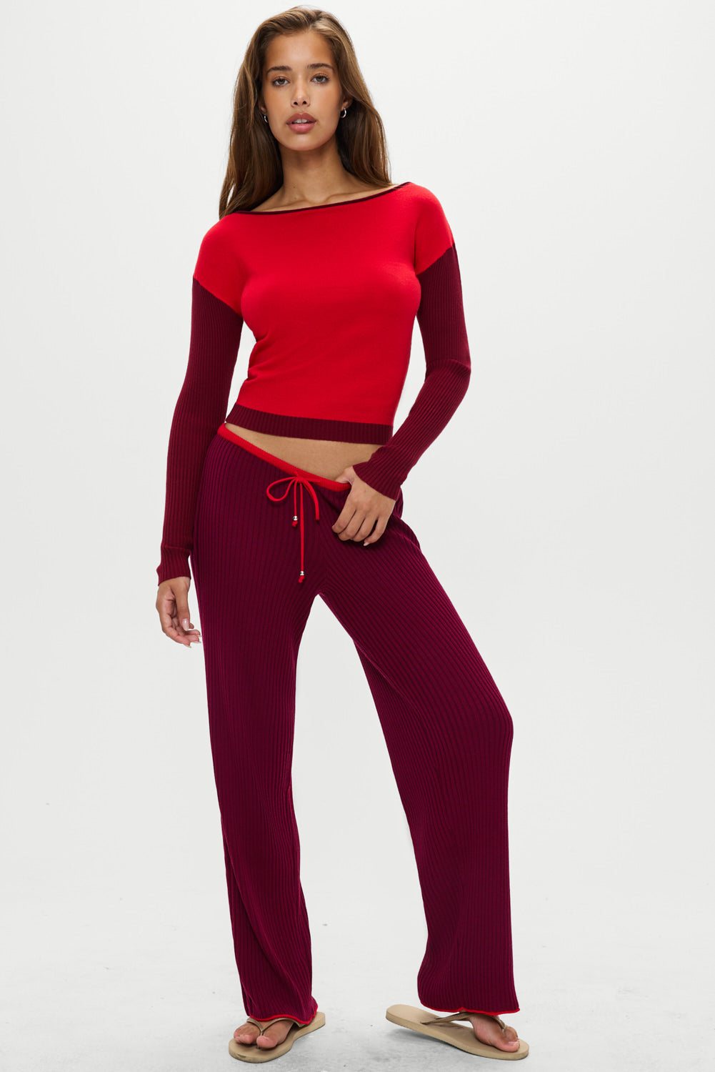 Lochlin Knit Pants  Pomegranate