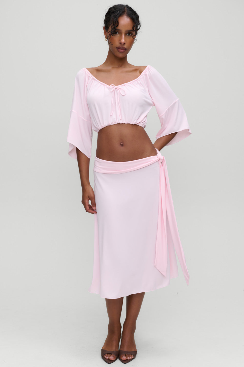 x Devon Lee Carlson Lola Jersey Midi Skirt  Ballerina