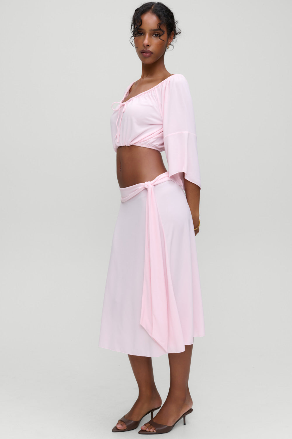x Devon Lee Carlson Lola Jersey Midi Skirt  Ballerina