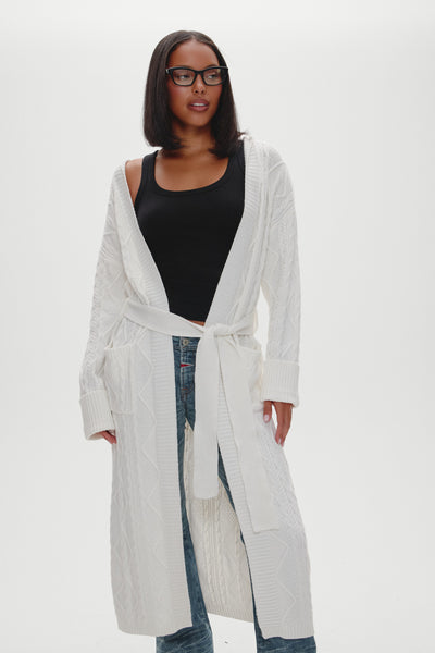 カーディガン Katie FLUFFY long cardigan white 2025 Long Cardigan Women Kintted Sweater Jacket Spring Autumn