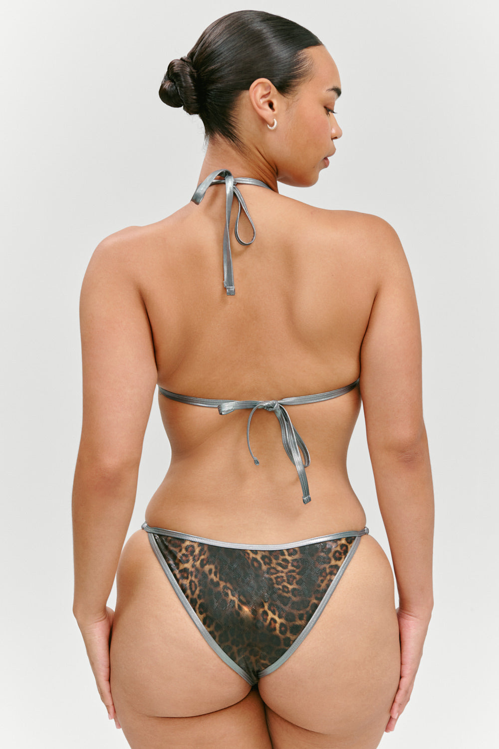 x KHY Luna Foil Bikini Bottom  Vintage Leopard