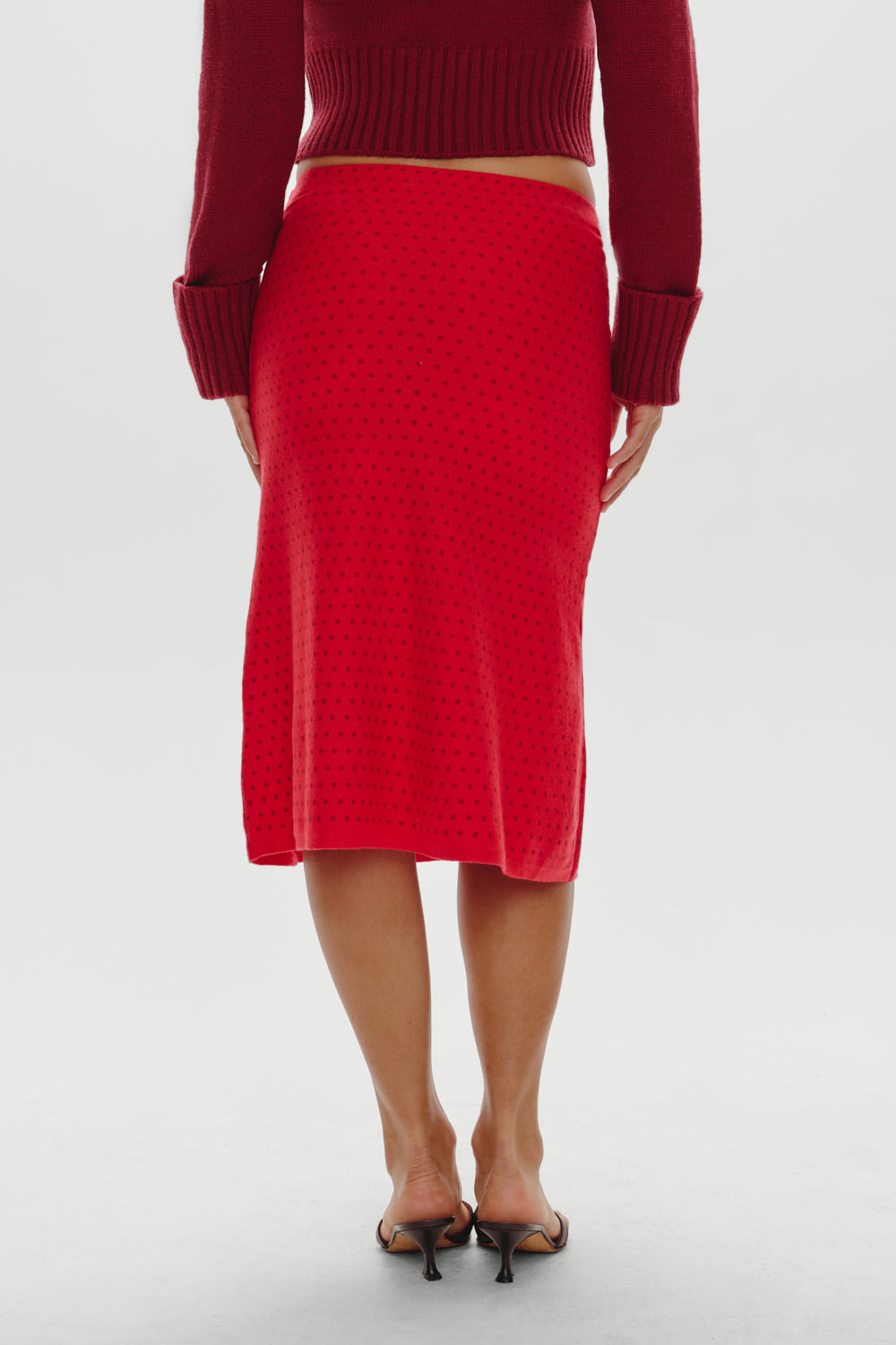 Frankies Bikinis - Magnolia Knit Midi Skirt - Cranberry Frankies Bikinis - Magnolia Knit Midi Skirt - Cranberry
