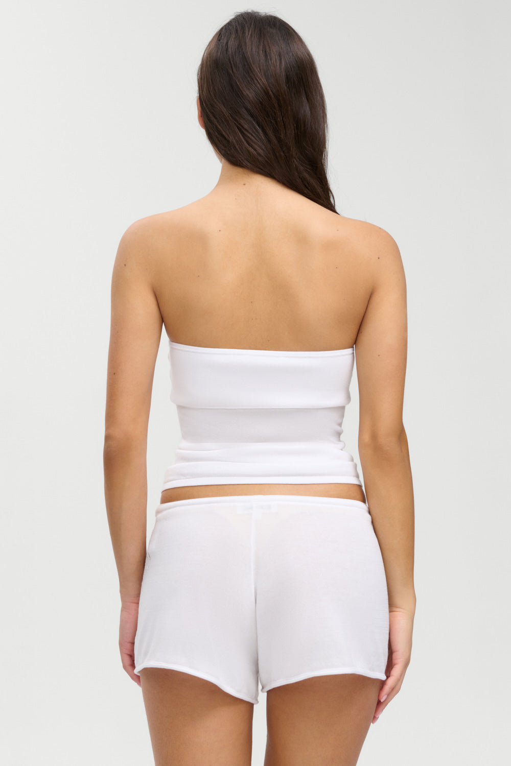 Margot Knit Tube Top  White Hibiscus
