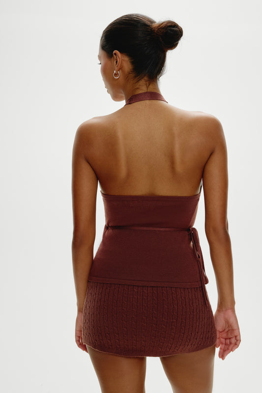 Product-Hover--Marialla Mini Skort - Brown Sugar