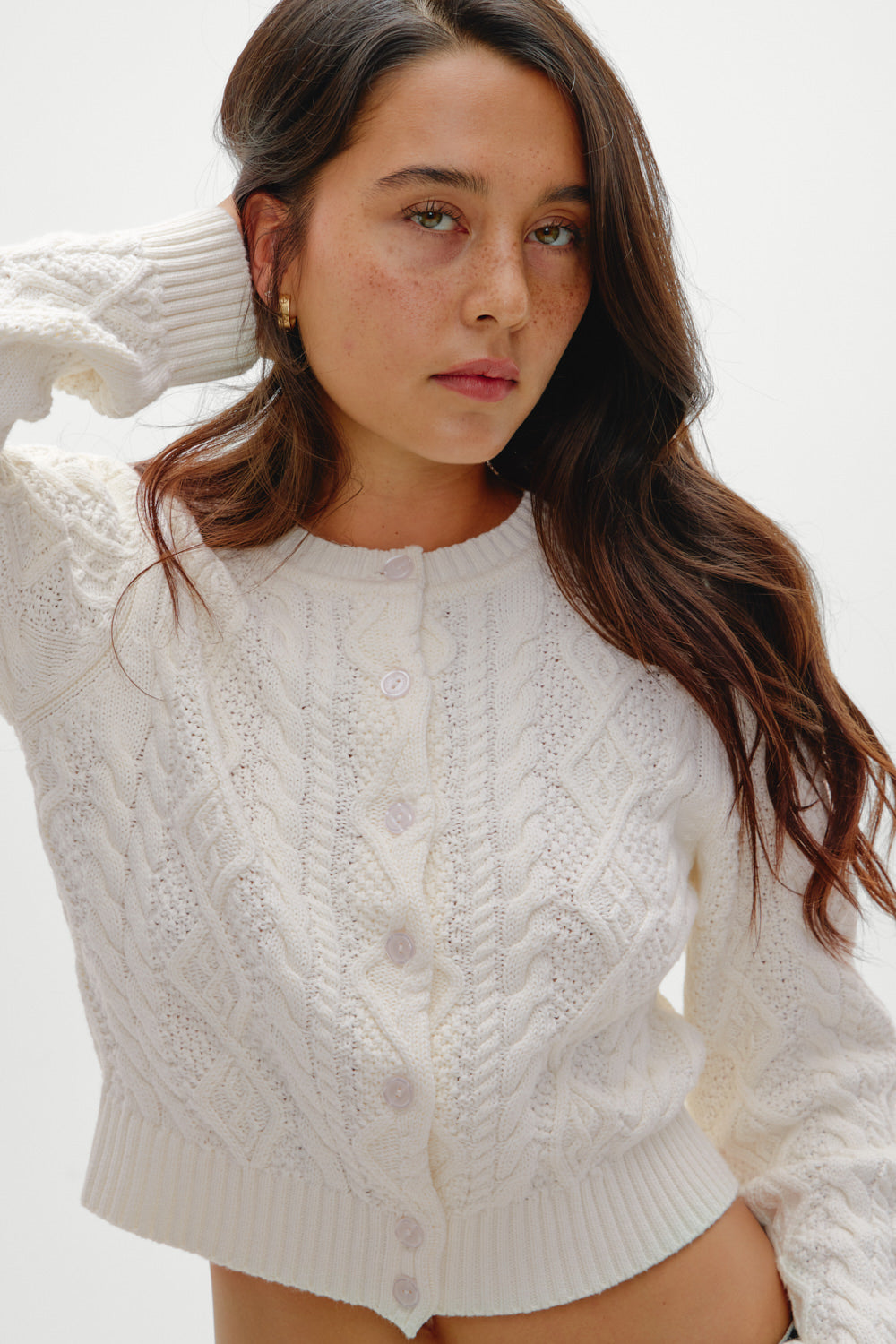 Marley Button Up Knit Cardigan  Honeymoon