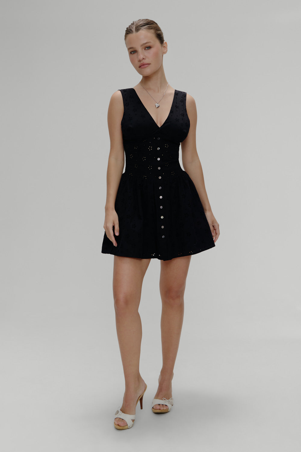 Marley Cotton Eyelet Mini Dress - Eclipse Marley Cotton Eyelet Mini Dress - Eclipse