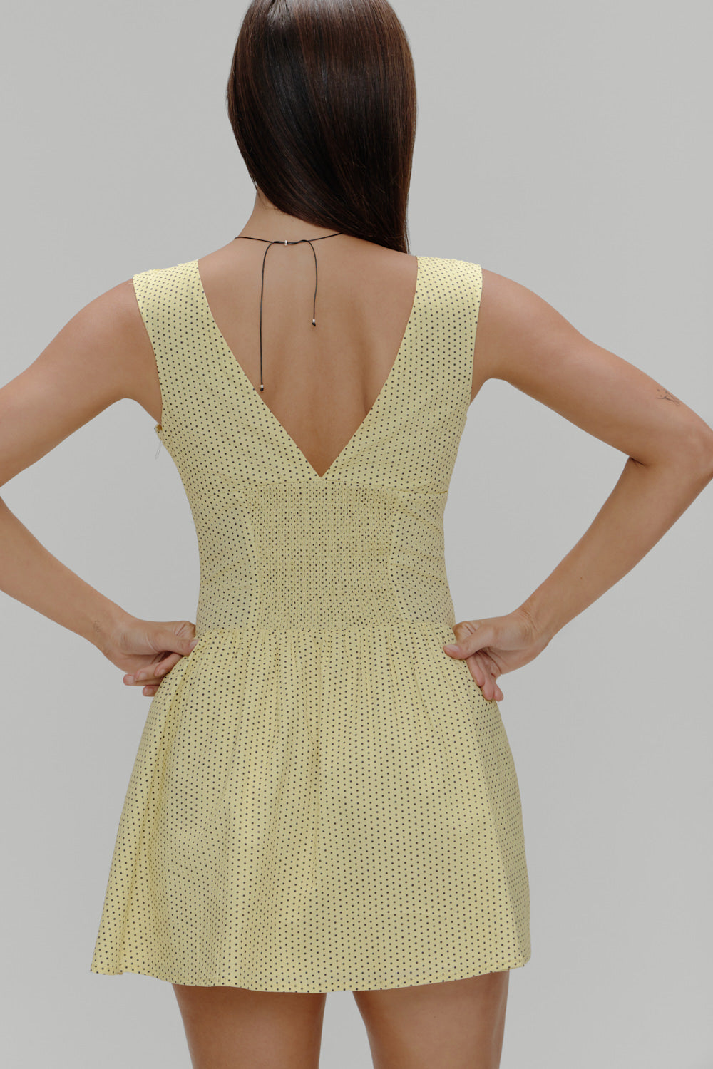 Marley Cotton Mini Dress  Lemon Dot
