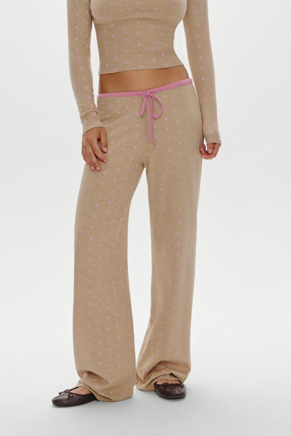 Mellow Knit Pants  Pink Ornaments