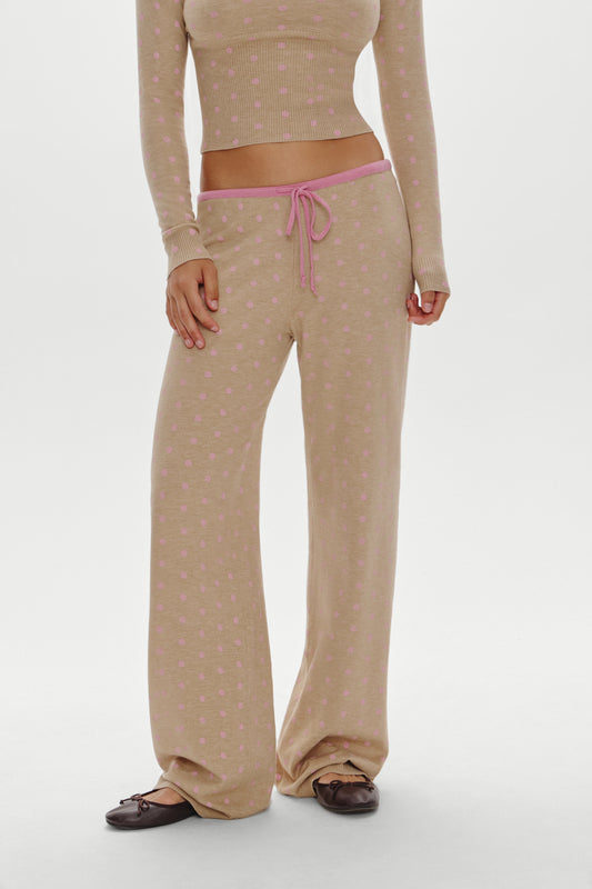 Product--Mellow Knit Pants - Pink Ornaments