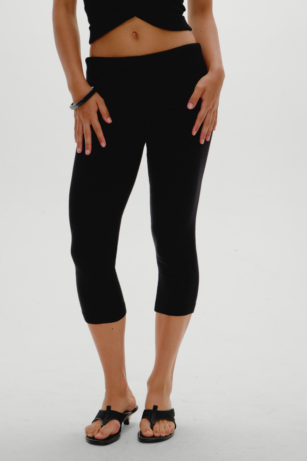 Milo Knit Capri Pants  Black