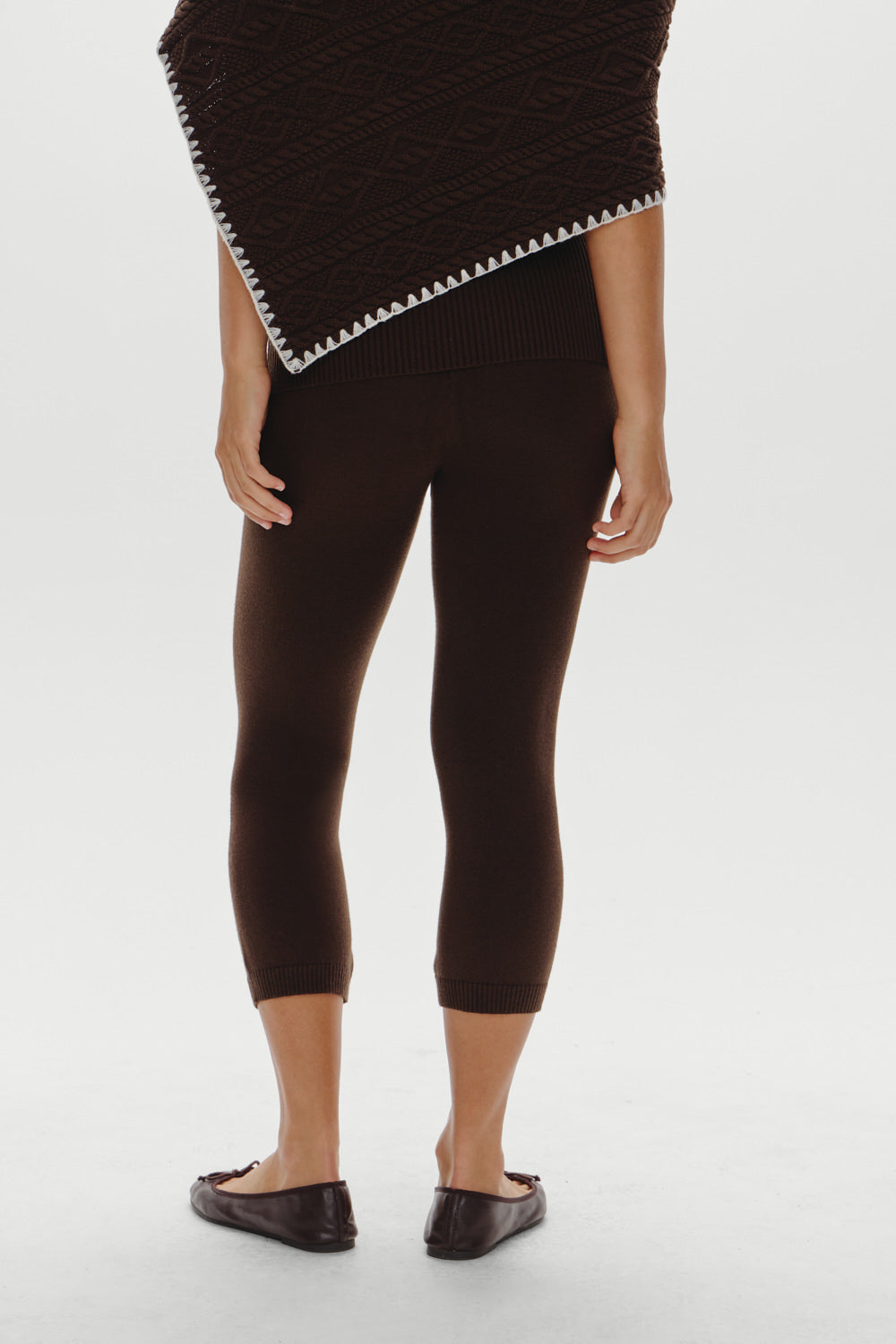 Milo Knit Capri Pants  Chocolate Brown