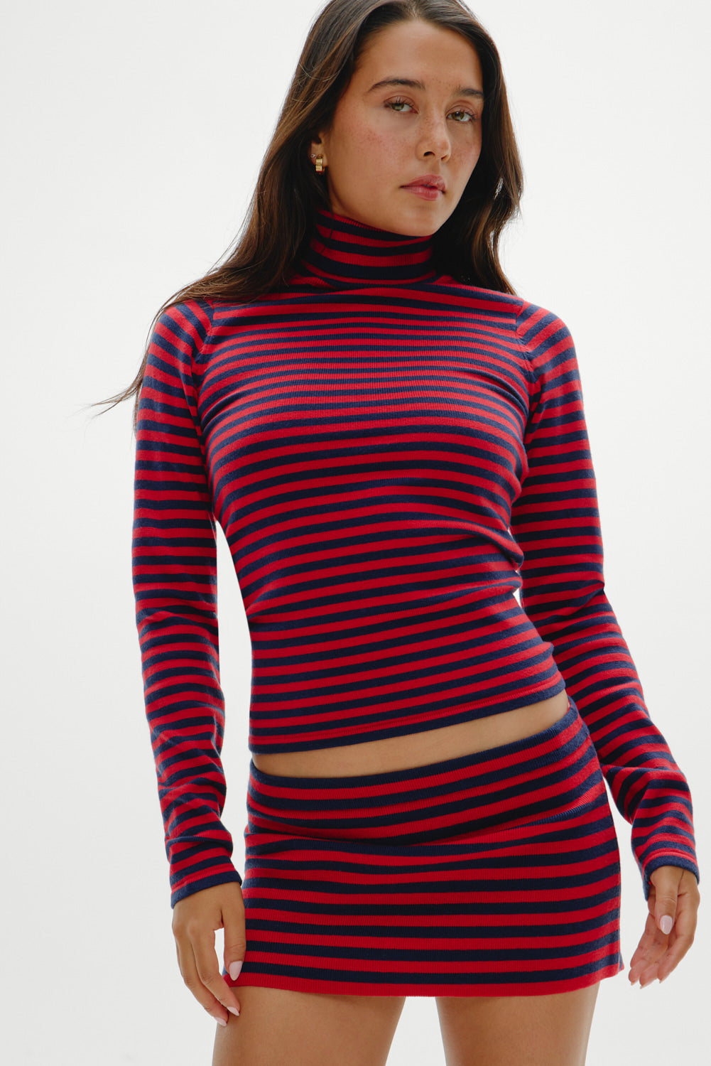 Milo Knit Turtleneck Sweater  Sunday Stripe